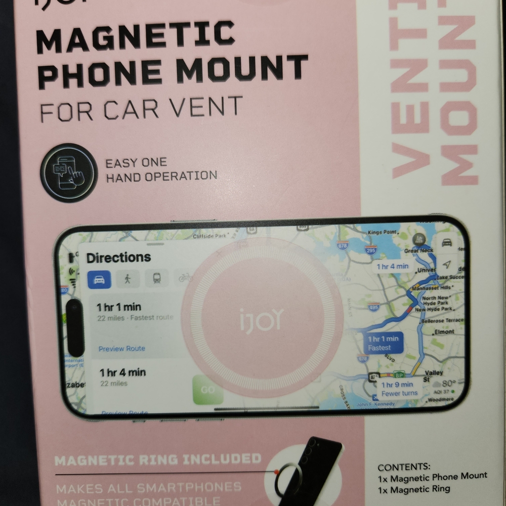 iJoy Black Magnetic Phone Mount for Car Vent